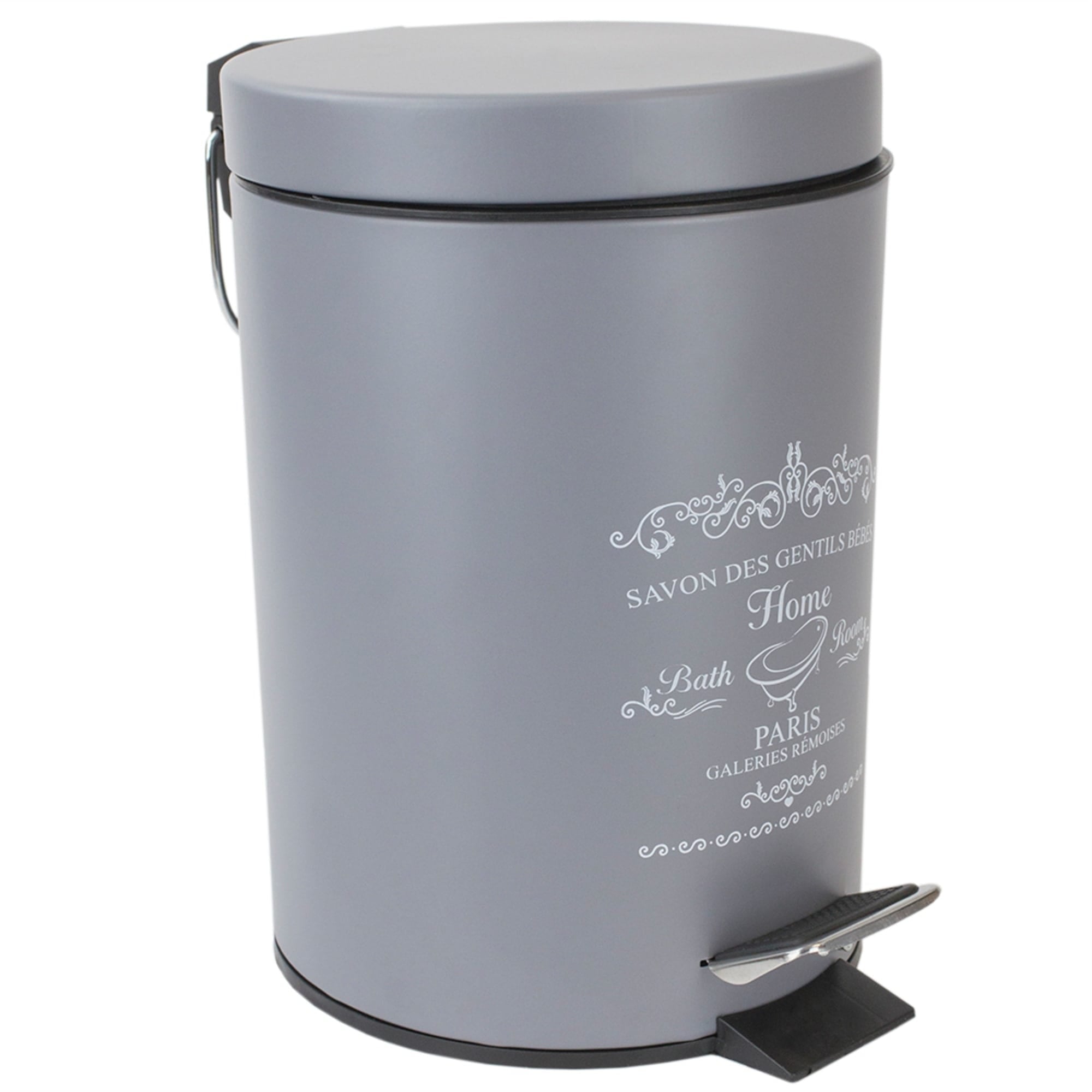 Home Basics Paris 3 Liter Waste Bin, Grey $8.00 EACH, CASE PACK OF 6