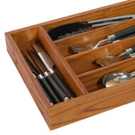 Load image into Gallery viewer, Home Basics Natural Pine 5 Compartment Cutlery Organizer Tray $6.50 EACH, CASE PACK OF 12
