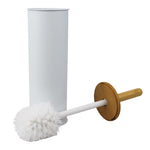 Load image into Gallery viewer, Home Basics Steel  Hideaway Toilet Brush Holder with Bamboo Top, White $5.00 EACH, CASE PACK OF 12
