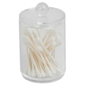 Home Basics Round Plastic Cotton Swab and Ball Holder, Clear $2.00 EACH, CASE PACK OF 12