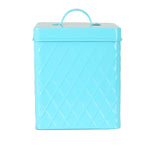Load image into Gallery viewer, Home Basics Trellis Collection Small Tin Canister, Turquoise $5.00 EACH, CASE PACK OF 12
