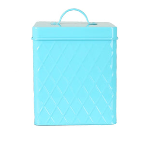 Home Basics Trellis Collection Small Tin Canister, Turquoise $5.00 EACH, CASE PACK OF 12