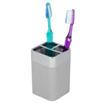 Load image into Gallery viewer, Home Basics Skylar ABS Plastic Toothbrush Holder, Grey $3.00 EACH, CASE PACK OF 12
