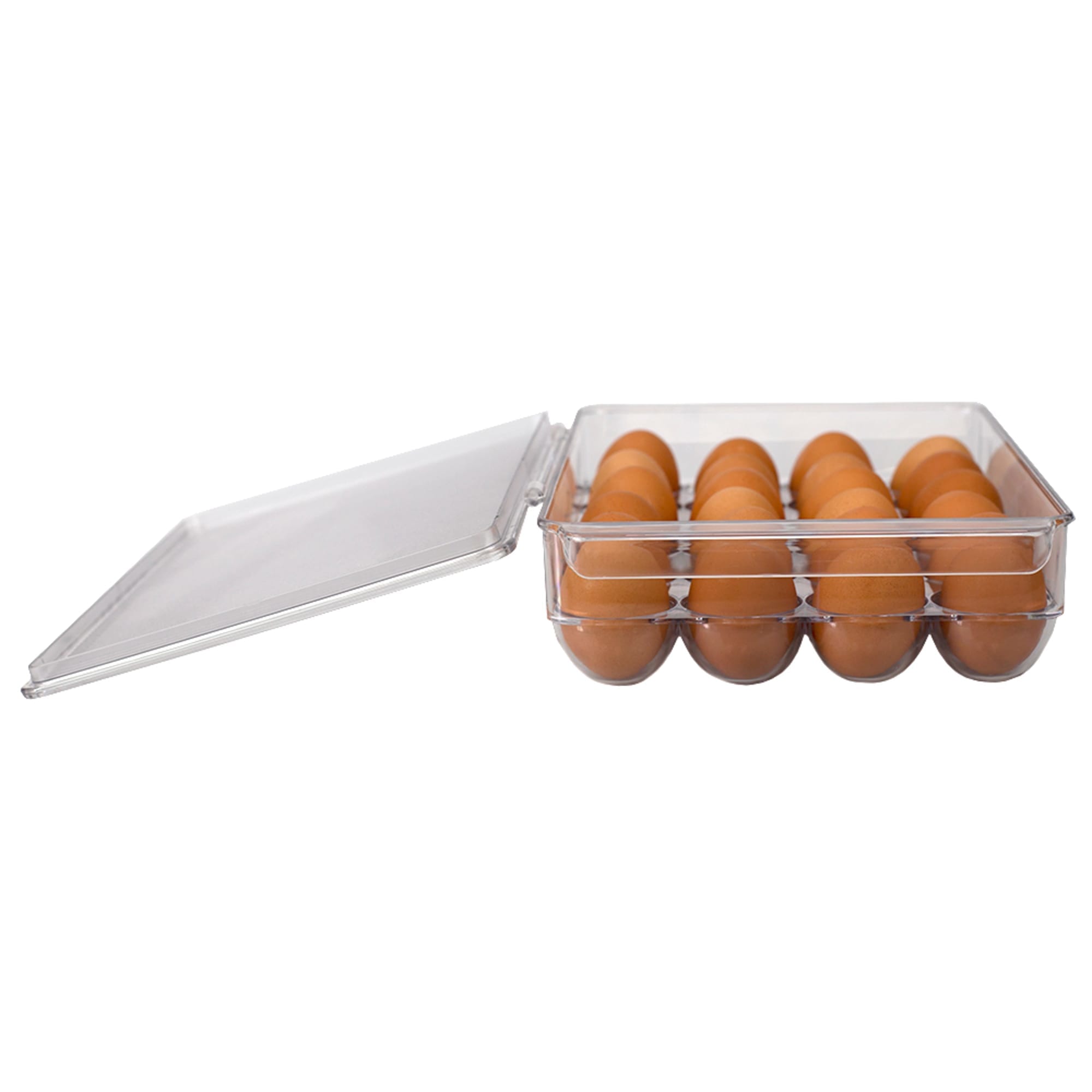 Michael Graves Design Stackable 24 Compartment Plastic Egg Container with  Lid, Clear, KITCHEN ORGANIZATION