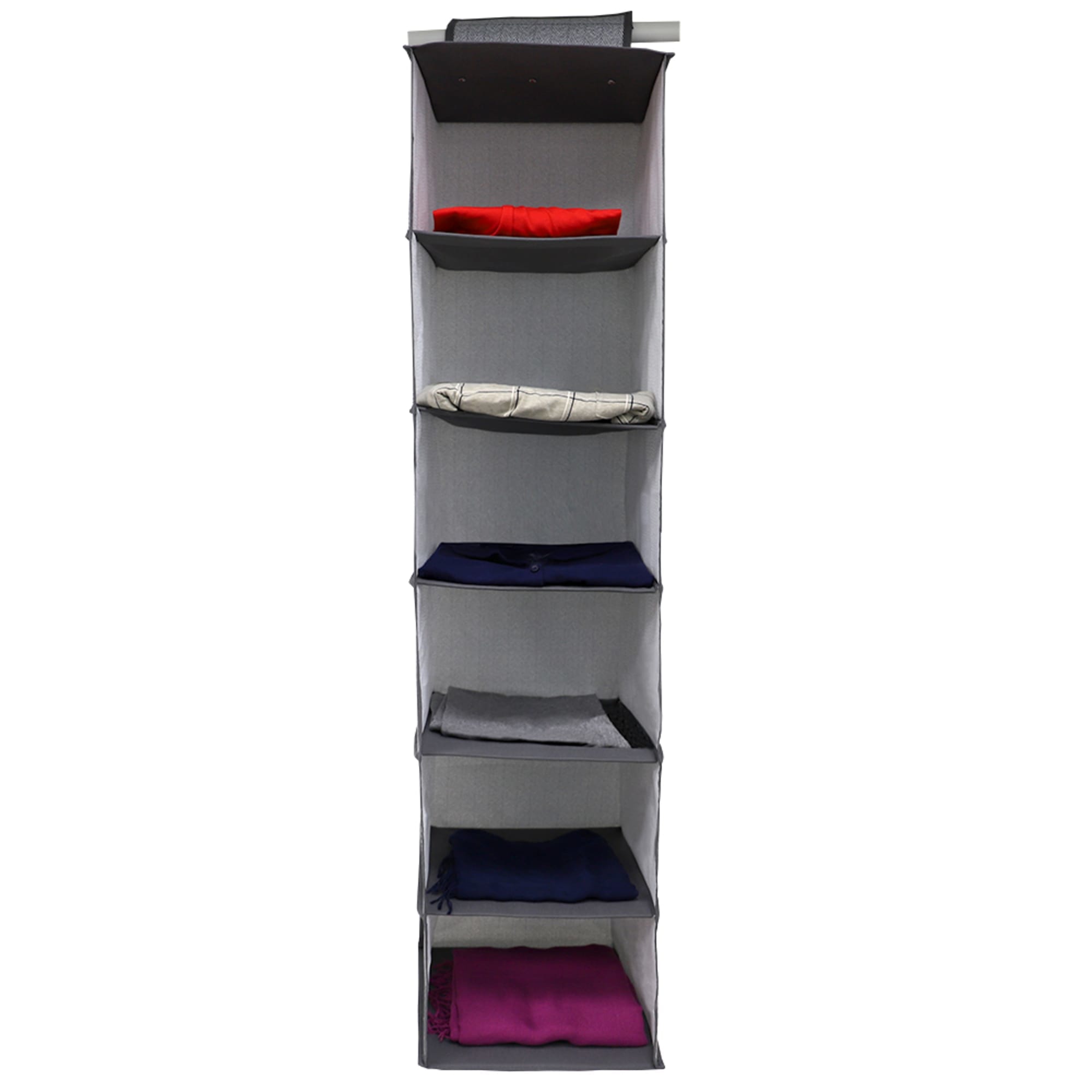 Home Basics Herringbone 6 Shelf Non-woven Hanging Closet Organizer, Grey $5.00 EACH, CASE PACK OF 12