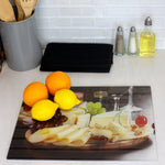 Load image into Gallery viewer, Home Basics Cheese 12&quot; x 16&quot; Printed Tempered Glass Cutting Board - Assorted Colors
