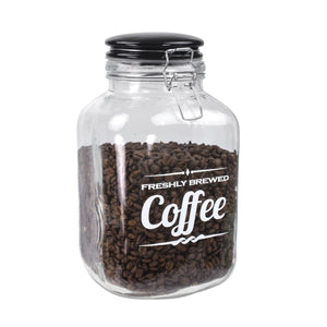 Home Basics Freshly Brewed Coffee 102.4 oz. Glass Jar with Ceramic Flip Lid Top, Black $5.00 EACH, CASE PACK OF 6