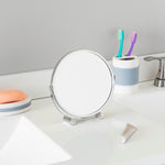 Load image into Gallery viewer, Home Basics Double Sided Tabletop and Countertop Portable Cosmetic Mirror, Chrome $8.00 EACH, CASE PACK OF 12
