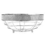 Load image into Gallery viewer, Home Basics Pave Large Capacity Decorative Non-Skid Steel Fruit Bowl, Chrome $7.00 EACH, CASE PACK OF 12
