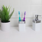 Load image into Gallery viewer, Home Basics Skylar ABS Plastic Toothbrush Holder, White $3.00 EACH, CASE PACK OF 12
