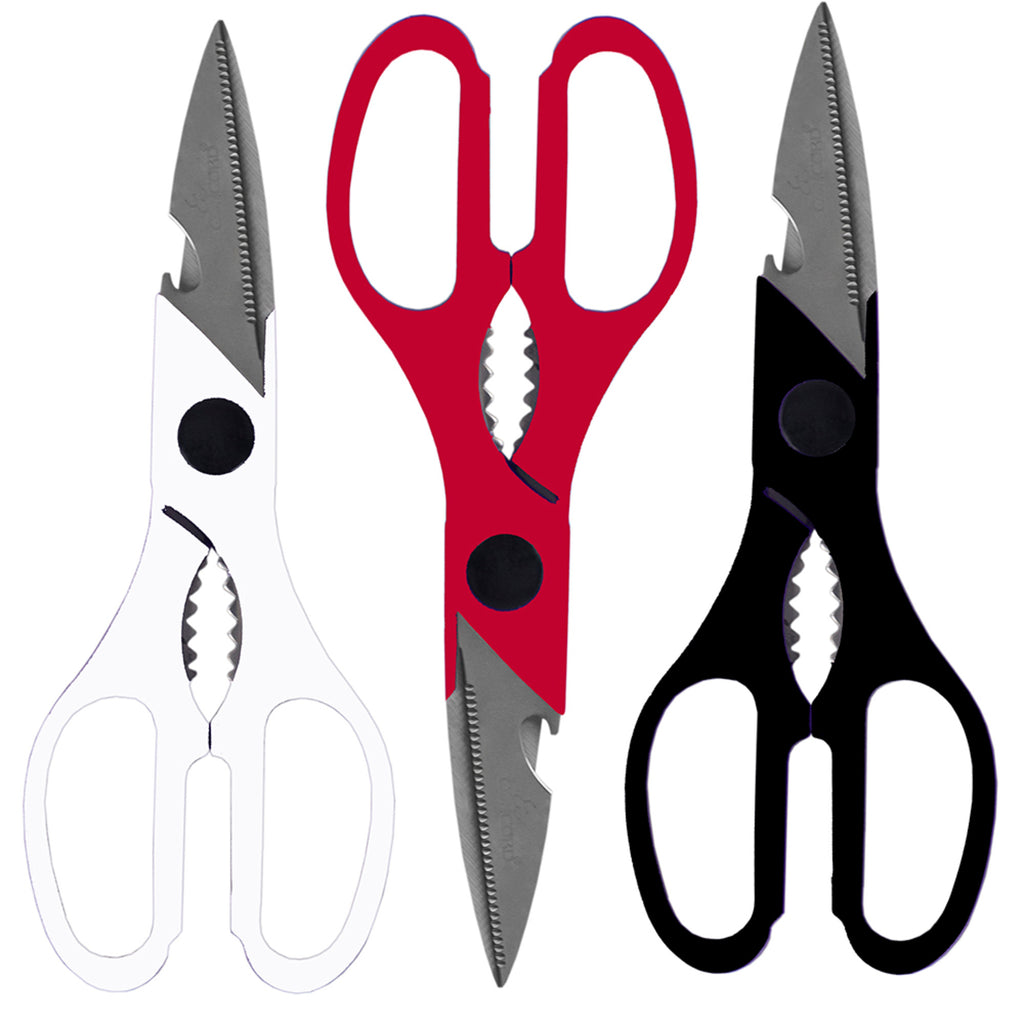 Home Basics 8" Multi-Function Stainless Steel Kitchen Shears - Assorted Colors