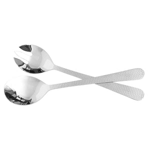 Home Basics 2 Piece Stainless Steel Salad Serving Set with Hammered Finish Handles, Silver $3.00 EACH, CASE PACK OF 12