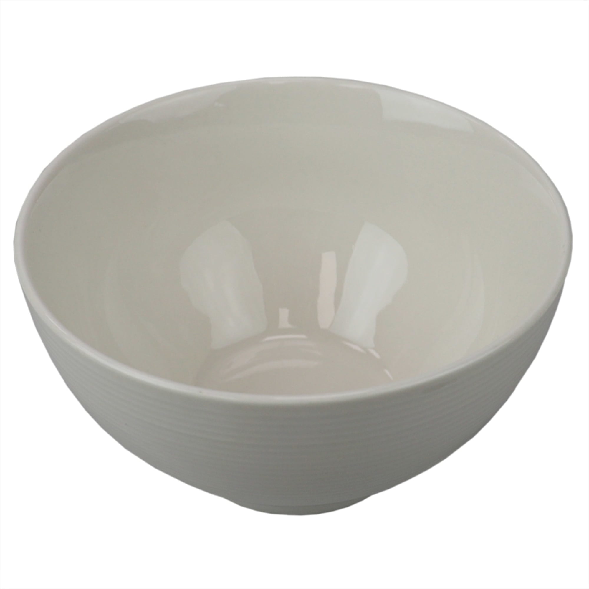 Home Basics Embossed Thread  6" Ceramic Bowl, White $2.00 EACH, CASE PACK OF 24