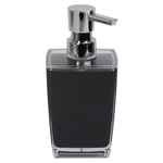 Load image into Gallery viewer, Home Basics Acrylic Plastic 10 oz. Hand Soap Dispenser with Rust-Resistant Brushed Stainless Steel Pump, Black $4.00 EACH, CASE PACK OF 24
