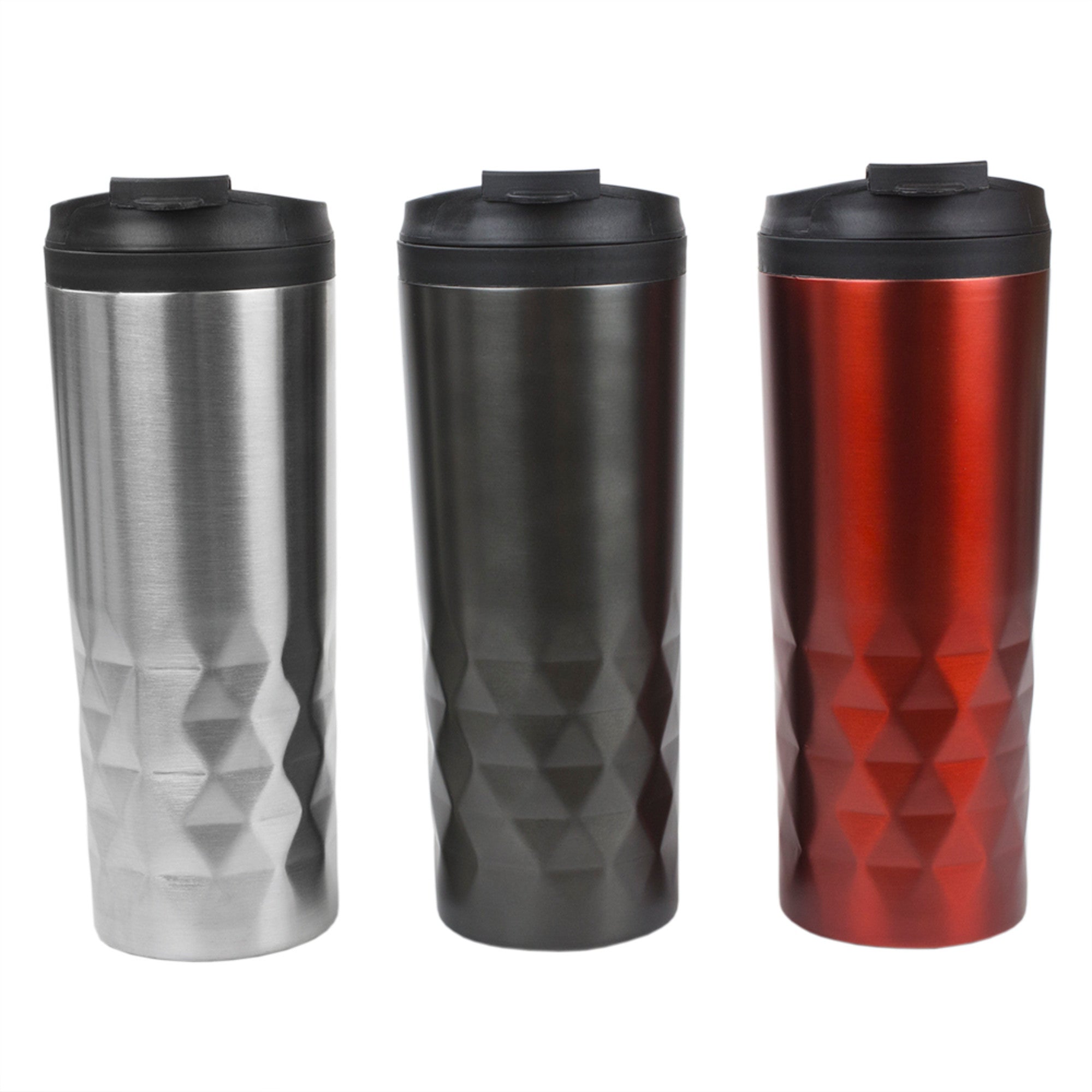 Home Basics Prism Stainless Steel 18 oz. Travel Mug - Assorted Colors