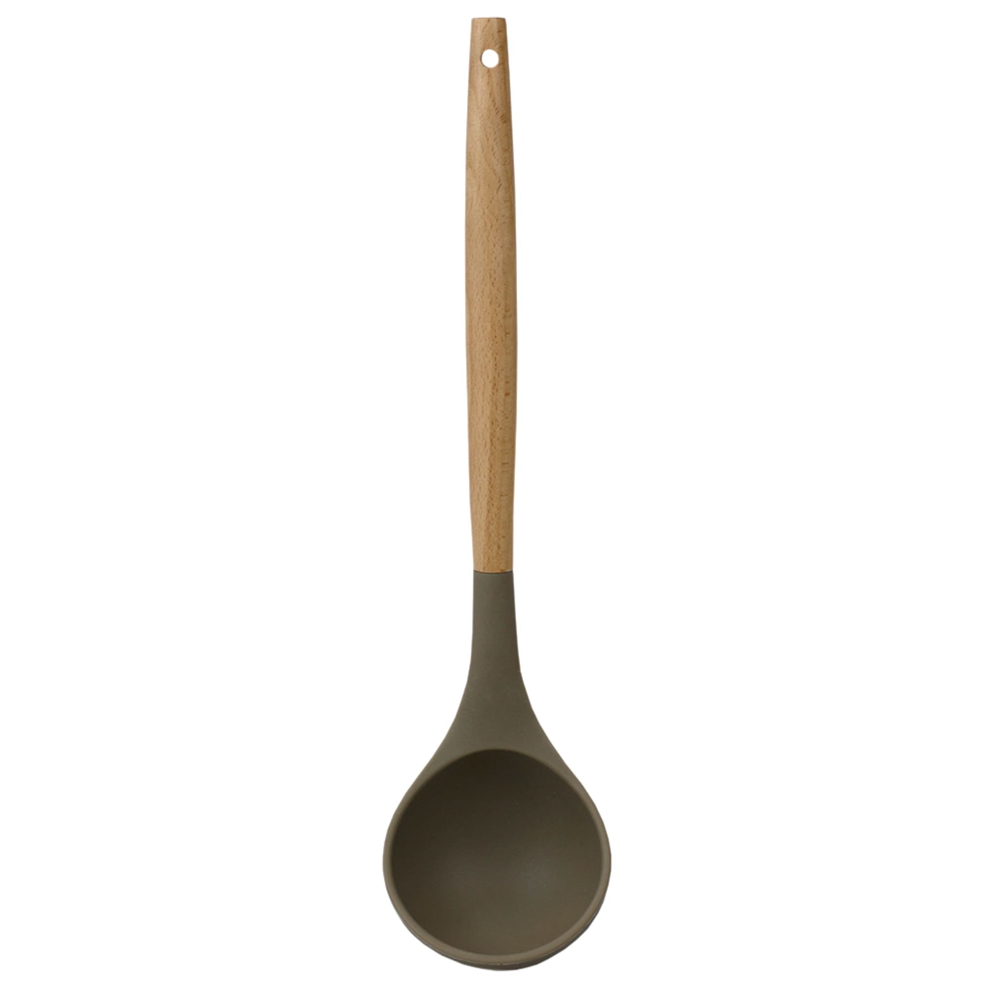 Home Basics Karina High-Heat Resistance Non-Stick Safe Silicone Ladle with Easy Grip Beech Wood Handle, Grey $2.50 EACH, CASE PACK OF 24