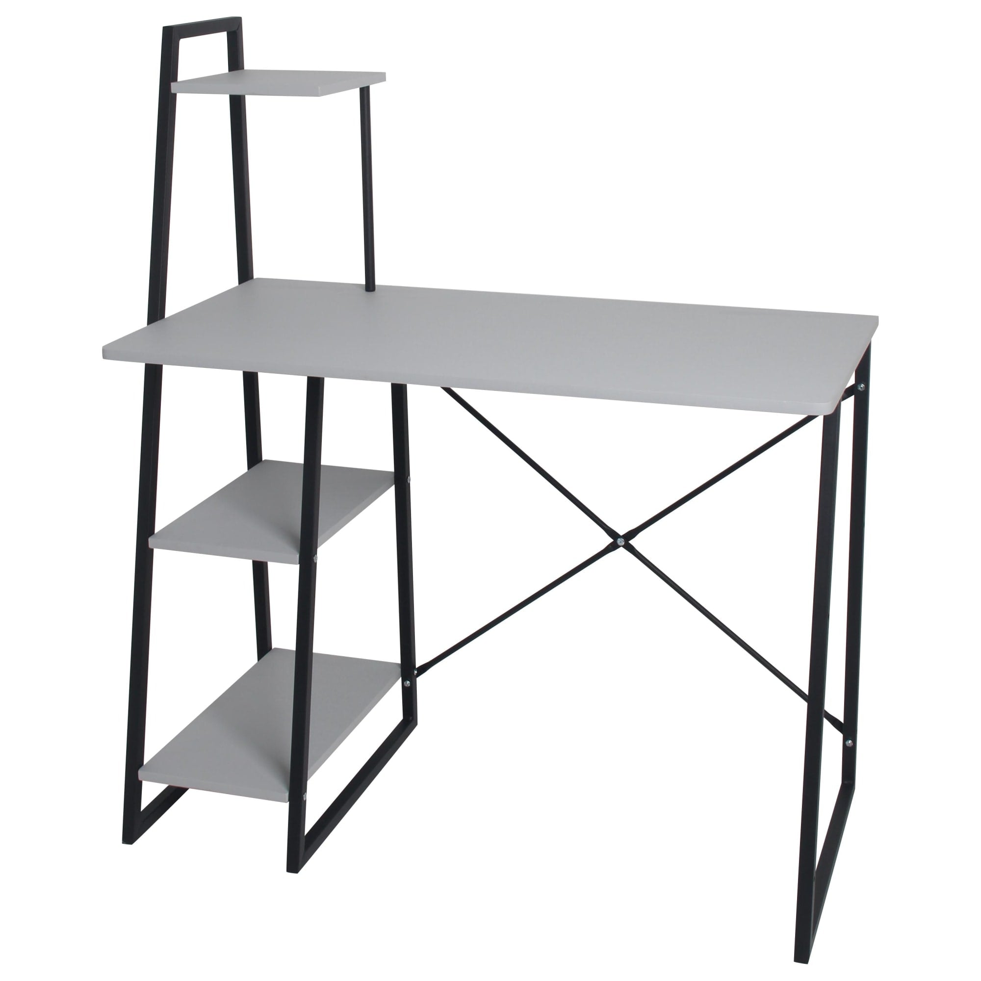 Home Basics Computer Desk With 3 Shelves, Grey $50.00 EACH, CASE PACK OF 1