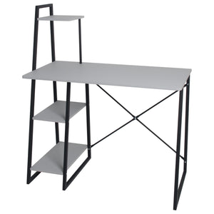 Home Basics Computer Desk With 3 Shelves, Grey $50.00 EACH, CASE PACK OF 1