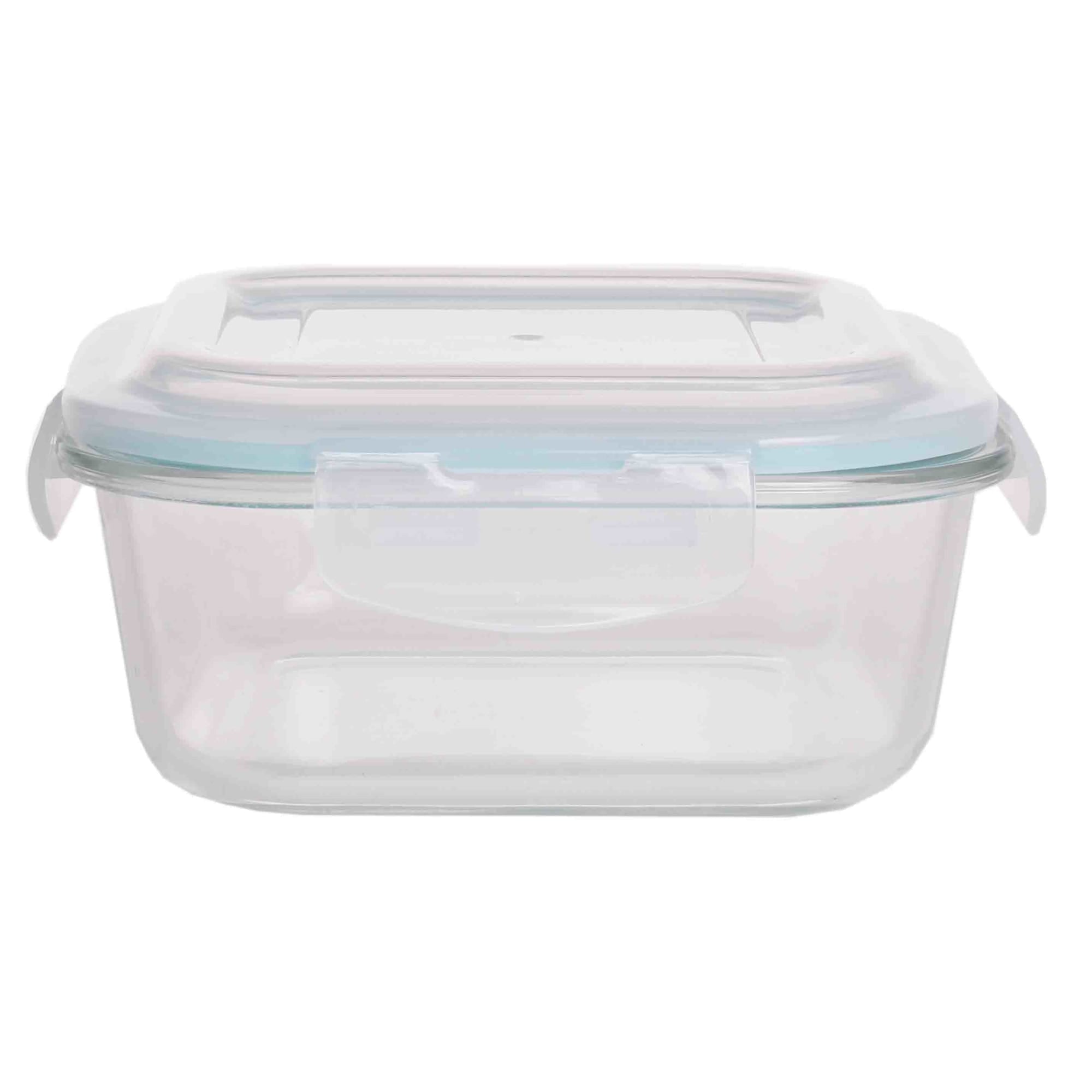 Home Basics 27. oz. Square Borosilicate Glass Food Storage Container $5 EACH, CASE PACK OF 12