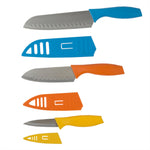 Load image into Gallery viewer, Home Basics 3 Piece Stainless Steel  Knife Set with Colorful Slip Covers $4.00 EACH, CASE PACK OF 12
