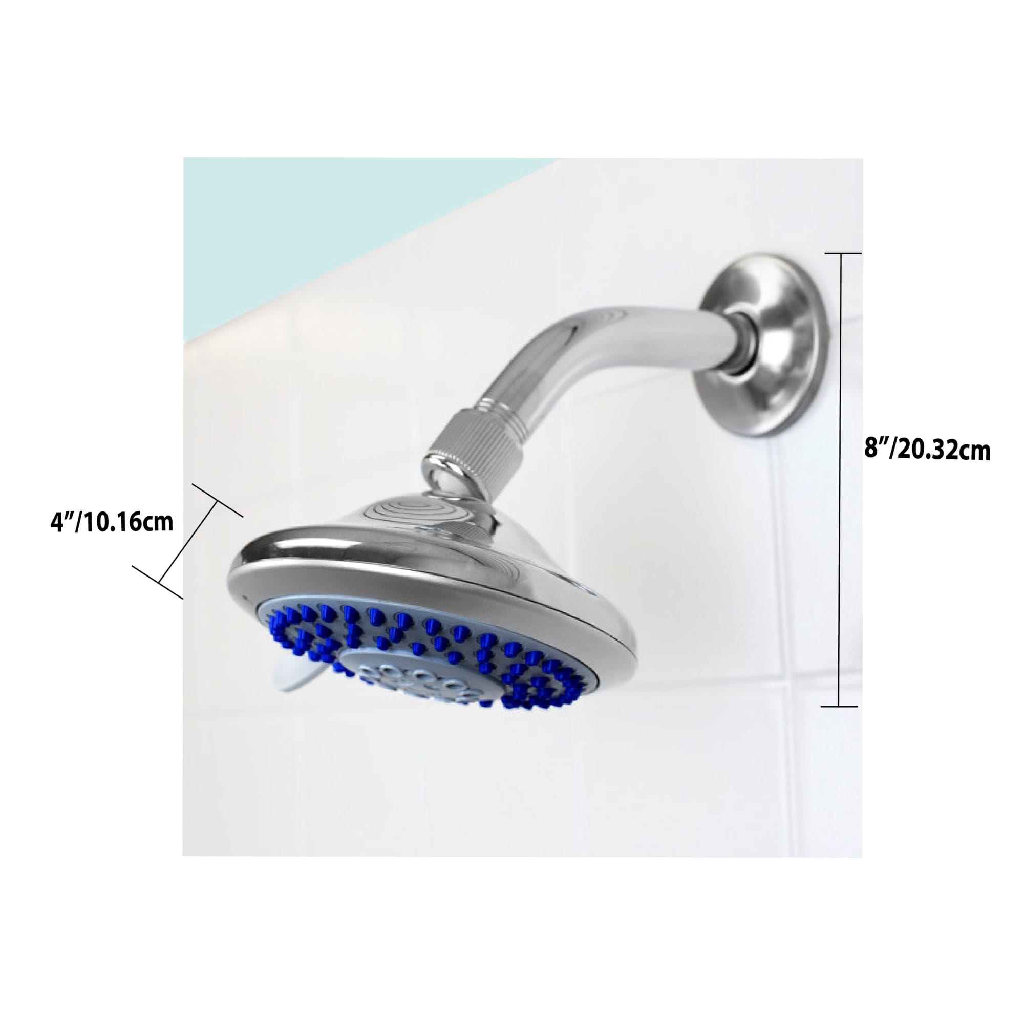 Home Basics  Luxury Retreat Fixed 5 Function Shower Head, Chrome $8.00 EACH, CASE PACK OF 12