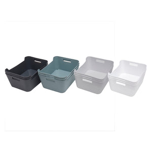 Home Basics 3 Piece Flexi Medium Plastic Storage Baskets - Assorted Colors