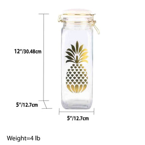 Home Basics Pineapple Sunshine  43 oz. Glass Canister $6 EACH, CASE PACK OF 12