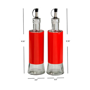 Home Basics Essence Collection 2 Piece Oil & Vinegar Set, Red $5.00 EACH, CASE PACK OF 12