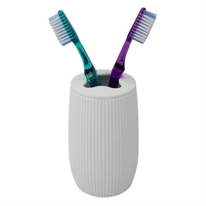 Home Basics Ribbed Plastic Toothbrush Holder, White $3 EACH, CASE PACK OF 12