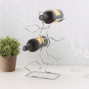 Home Basics Chrome Plated Steel Plated Steel 6 Bottle Wine Holder $7.50 EACH, CASE PACK OF 12