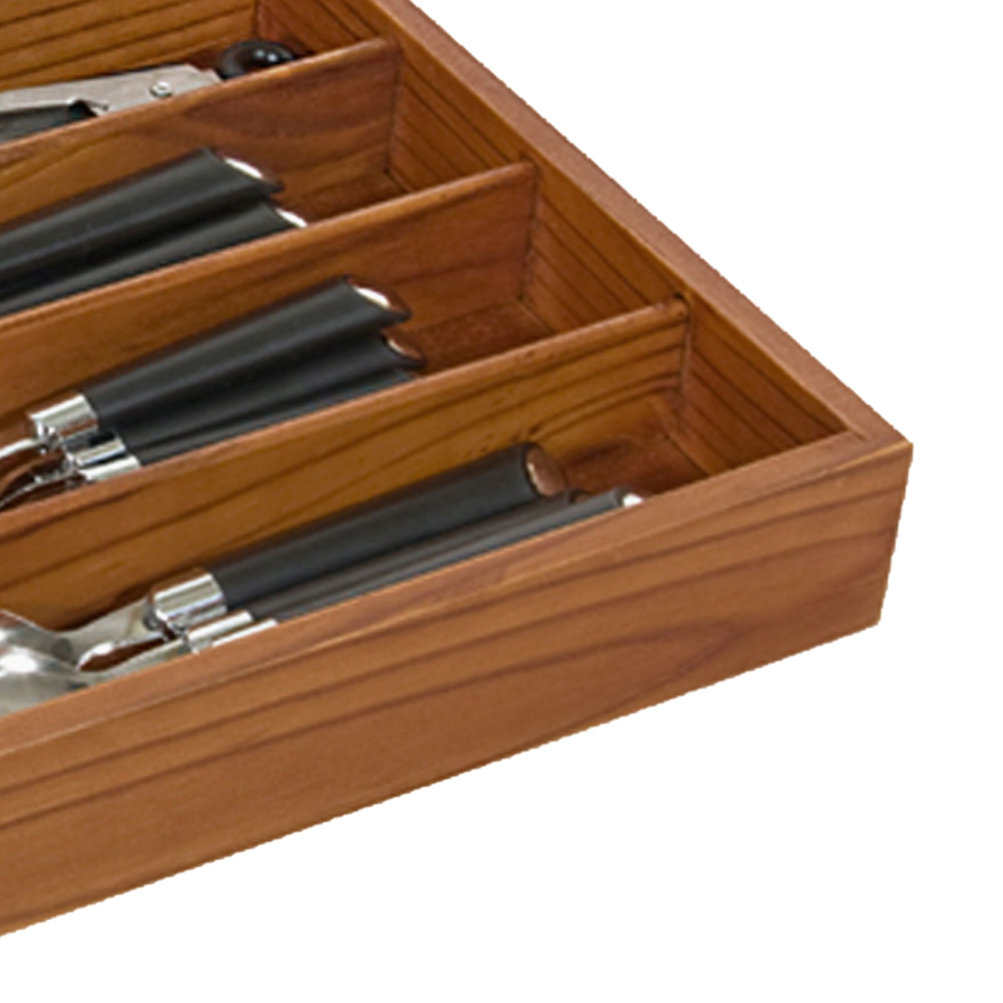 Home Basics Natural Pine 5 Compartment Cutlery Organizer Tray $6.50 EACH, CASE PACK OF 12