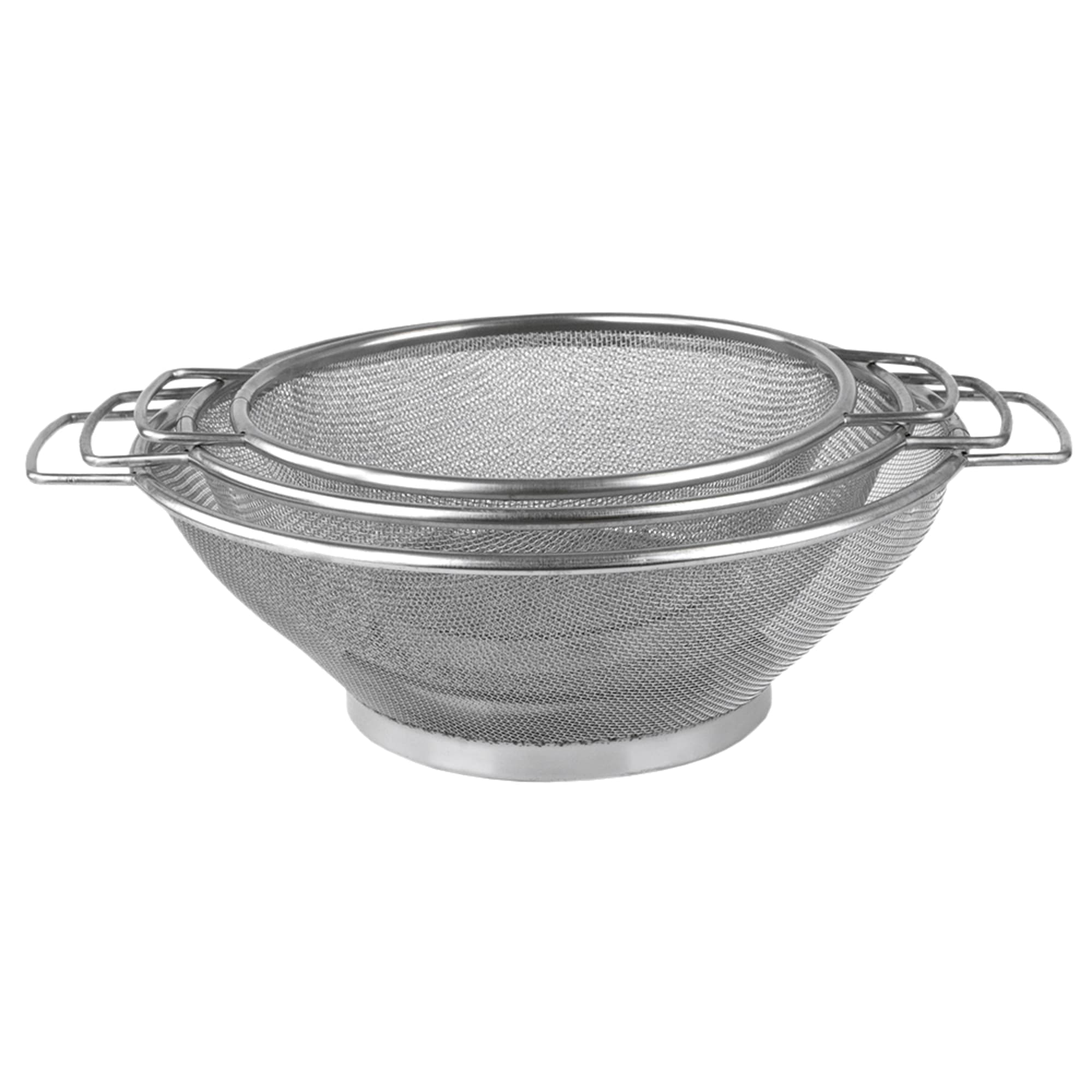 Home Basics Nesting Finely Netted Stainless Steel Mesh Strainer, (Set of 3), Silver $6.00 EACH, CASE PACK OF 12