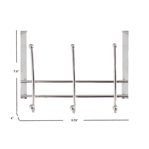 Home Basics Chrome Plated Over the Door 3 Double-Hook Hanging Rack $5.00 EACH, CASE PACK OF 24