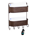 Load image into Gallery viewer, Home Basics Wall Mount Basket Weave 2 Tier Letter Rack Organizer, Bronze $10.00 EACH, CASE PACK OF 6
