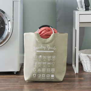 Home Basics Laundry Guide Canvas Hamper Tote with Soft Grip Handles, Green $12.00 EACH, CASE PACK OF 6