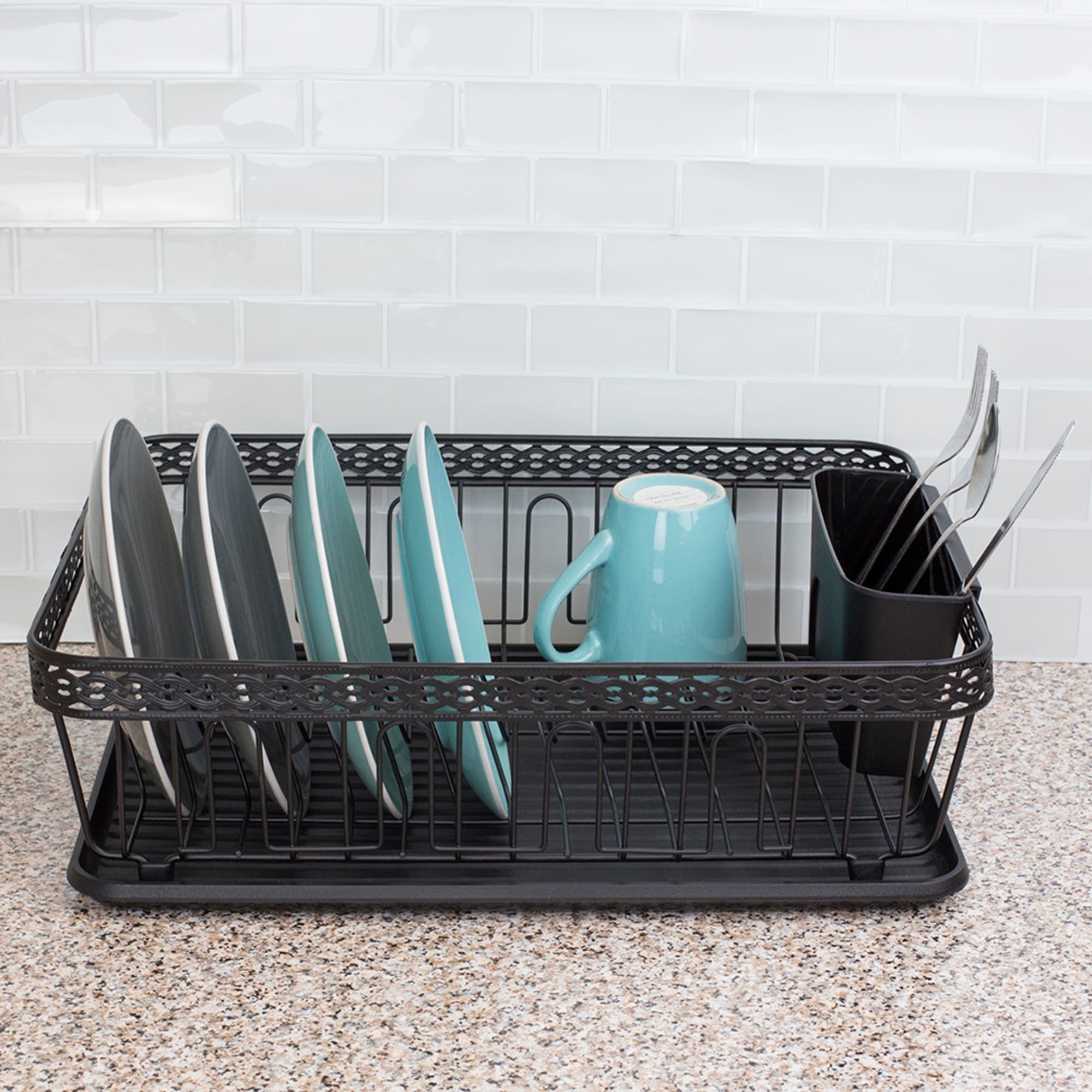 Home Basics 3 Piece Decorative Wire Dish Rack, Black $15.00 EACH, CASE PACK OF 6