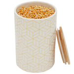 Load image into Gallery viewer, Home Basics Cubix Large Ceramic Canister with Bamboo Top $7.00 EACH, CASE PACK OF 12
