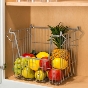 Home Basics Steel Wire Large Stackable Basket with Handles, Grey $10.00 EACH, CASE PACK OF 12