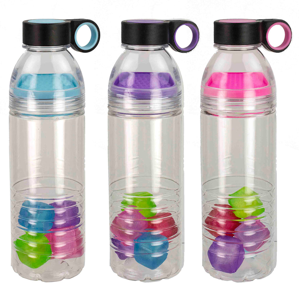 Home Basics 24 oz. Sports Bottle with Reusable Cubes - Assorted Colors