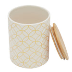 Load image into Gallery viewer, Home Basics Vescia Medium Ceramic Canister with Bamboo Top $6.00 EACH, CASE PACK OF 12
