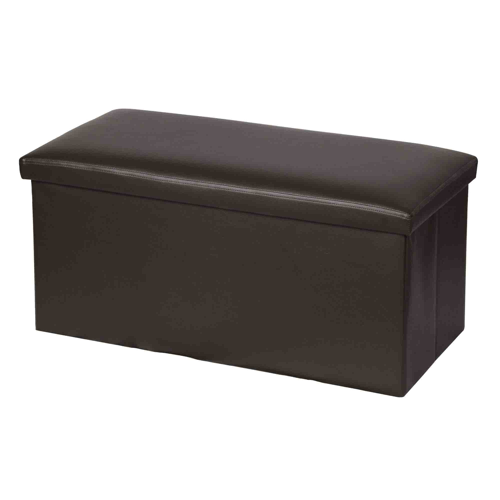 Home Basics Faux Leather Storage Ottoman, Brown $25.00 EACH, CASE PACK OF 4