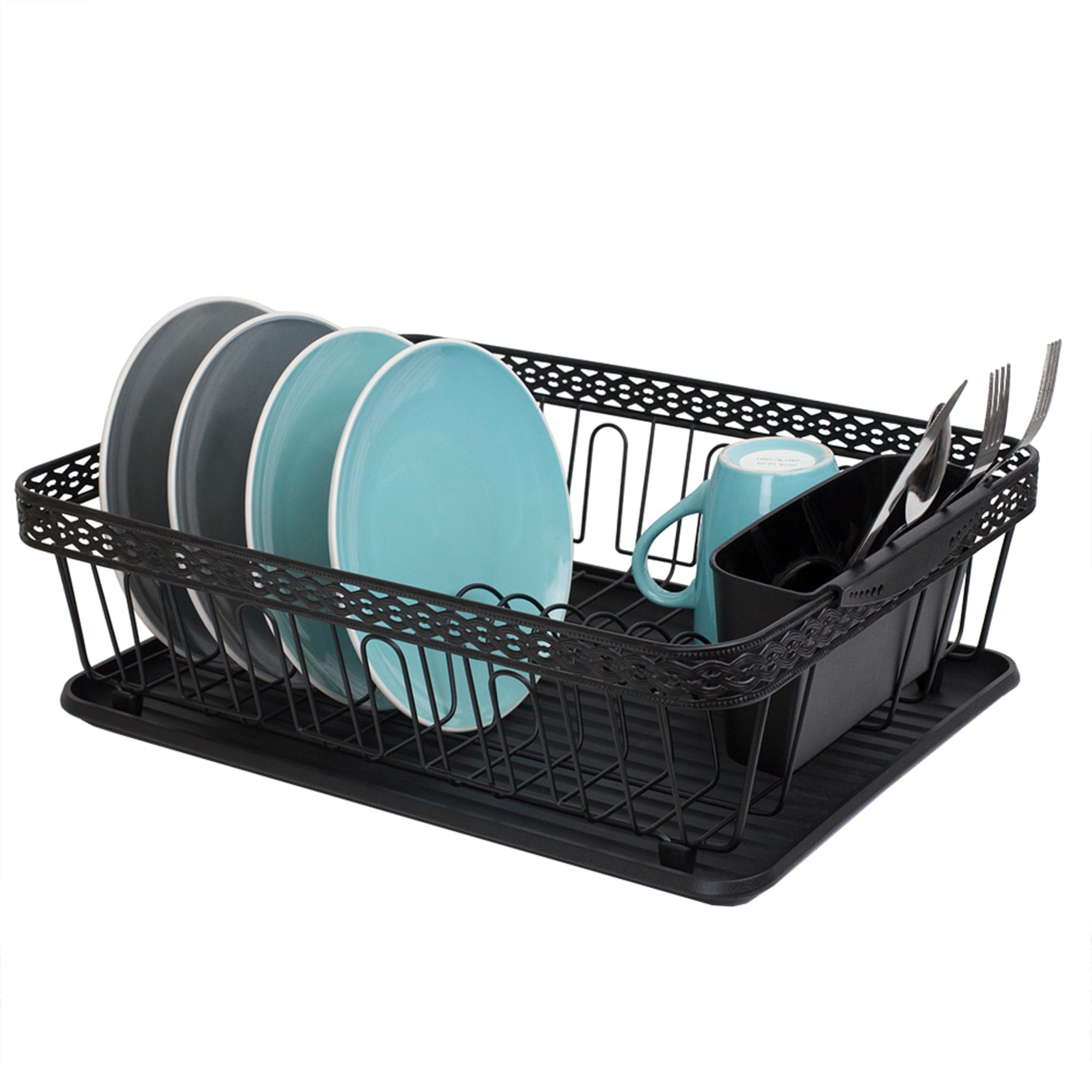 Home Basics 3 Piece Decorative Wire Dish Rack, Black $20.00 EACH, CASE PACK OF 6