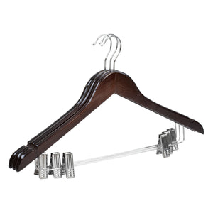 Home Basics Non-Slip Curved Ultra Smooth Wood Hanger with Metal Clips, (Pack of 3), Cherry $4.00 EACH, CASE PACK OF 24