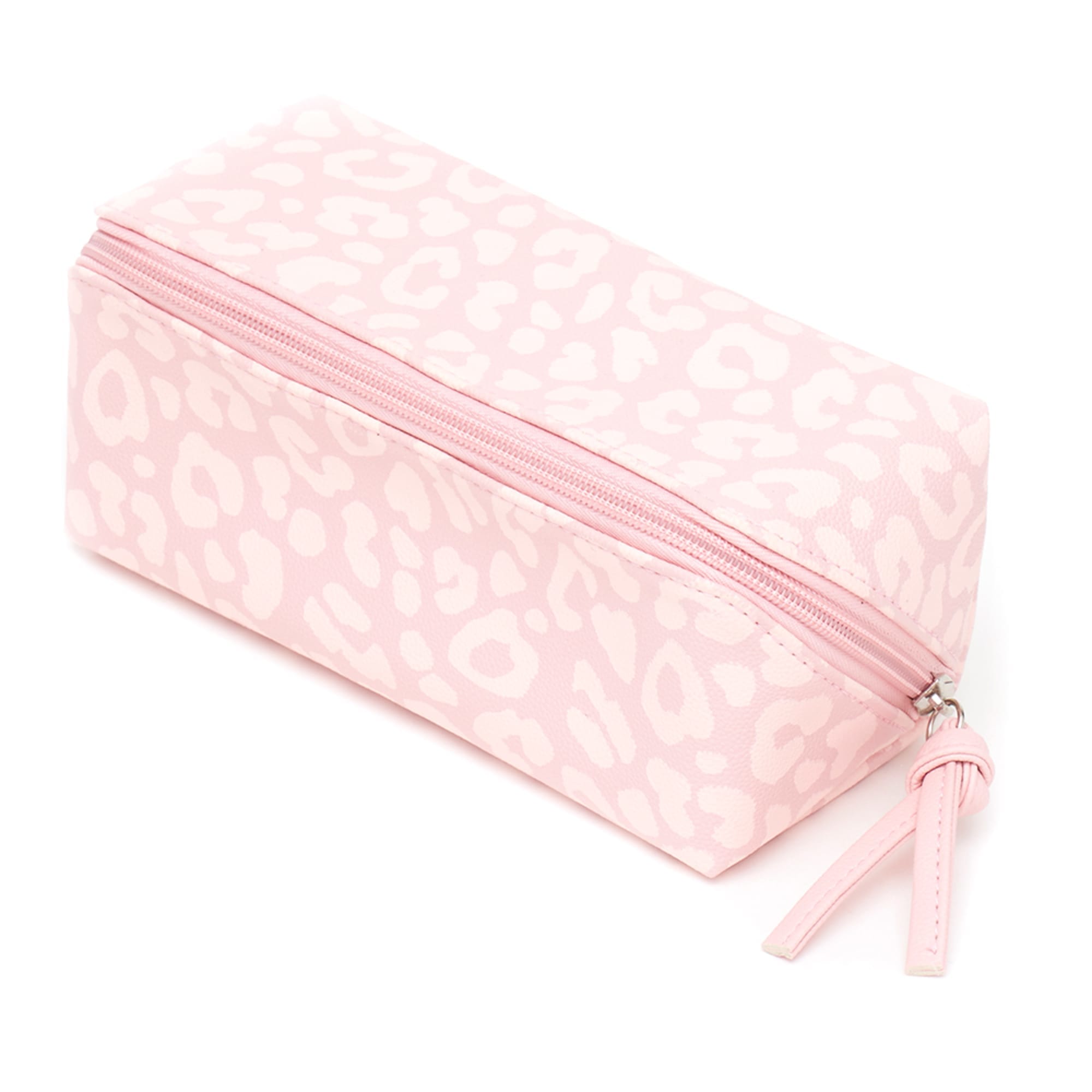 Home Basics Leopard Zippered Cosmetic Accessory Case, Pink $5.00 EACH, CASE PACK OF 12