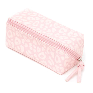 Home Basics Leopard Zippered Cosmetic Accessory Case, Pink $5.00 EACH, CASE PACK OF 12