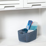 Load image into Gallery viewer, Home Basics 3L Crochet-Designed Plastic Basket, Blue $2.00 EACH, CASE PACK OF 24
