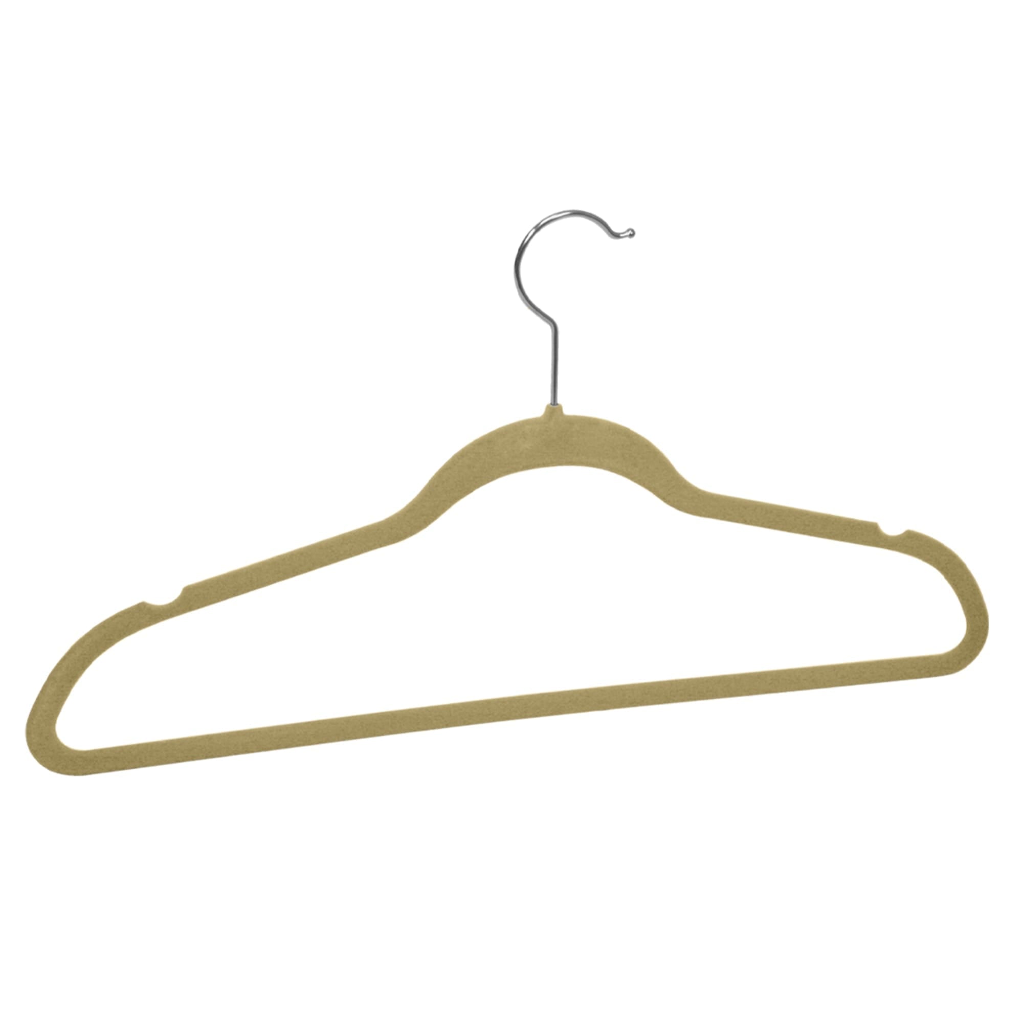 Home Basics Slip-Proof Snag-Free Ultra Slim Velvet Hanger with Rotating Steel Hook,  (Pack of 10), Camel $4.00 EACH, CASE PACK OF 12