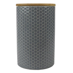 Load image into Gallery viewer, Home Basics Honeycomb Large Ceramic Canister, Grey $7.00 EACH, CASE PACK OF 12
