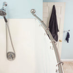 Load image into Gallery viewer, Home Basics Steel Curved Shower Rod, Satin Nickel $15.00 EACH, CASE PACK OF 8
