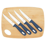 Load image into Gallery viewer, Michael Graves Design Comfortable Grip 4 Piece 4.5 Inch Stainless Steel Serrated Edge Steak Knife Set, Indigo $8.00 EACH, CASE PACK OF 24
